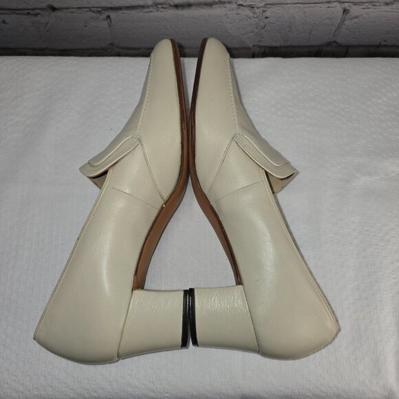 FOOT-SO-PORT STEPETTES VINTAGE BEIGE PUMPS SQUARE TOE BLOCK HEEL WOMENS SIZE 10 - Picture 4 of 8